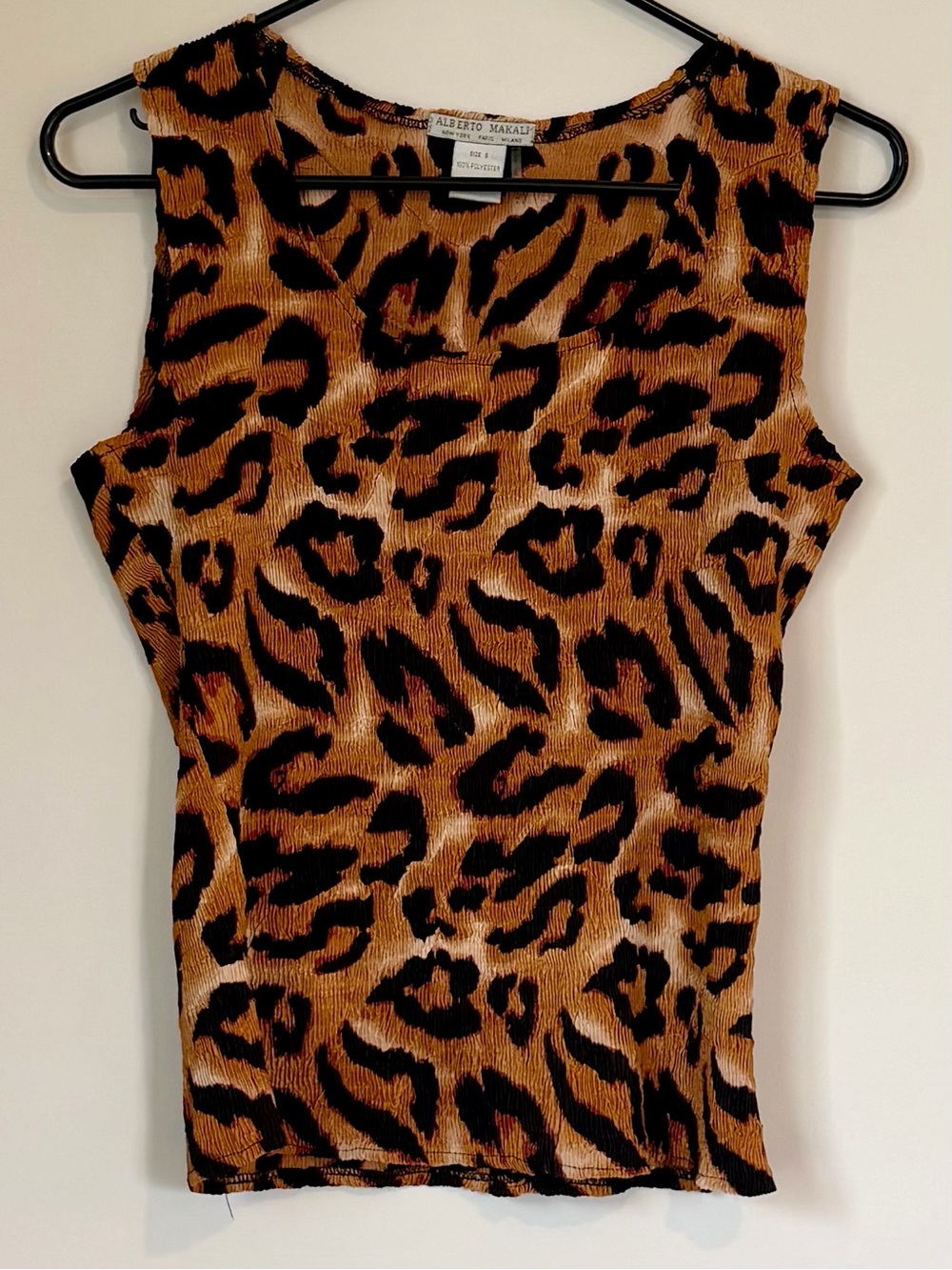 Alberto Makali Leopard Print Tank Top in Brown and Black - Size: Small